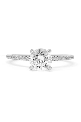 Pretty Enticing Solitaire Rose Gold Plated Sterling Silver Ring-US 6 = 16.5mm Diameter / Silver