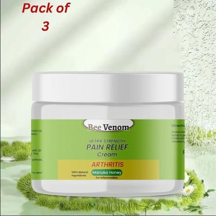 Bee Venom Ultra Strength Pain Relief Cream 100gram (Pack of 3)-Pack of 3