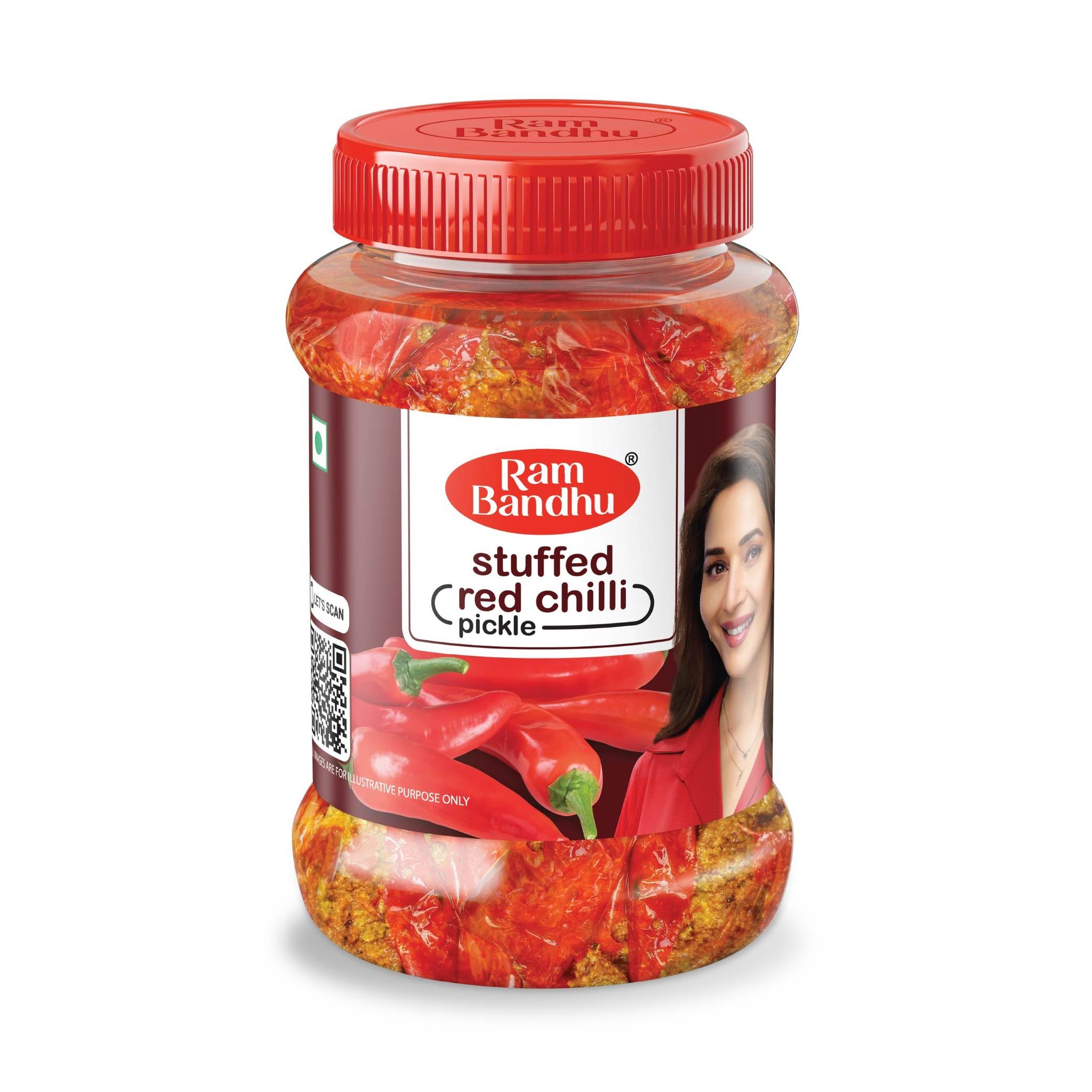 Ram Bandhu Stuffed Red Chilli Pickle, 350 gm