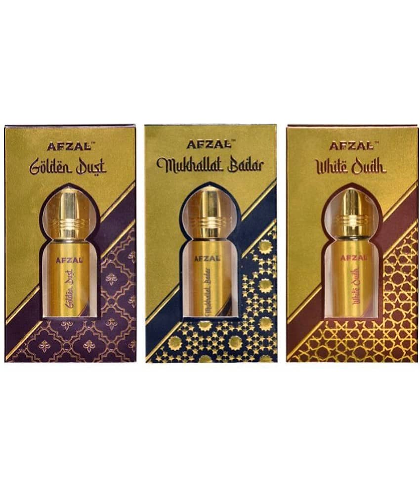 AFZAL GOLDEN DUST MUKHALLAT BADAR WHITE OUDH 6ML ATTAR ROLL ON PK3
