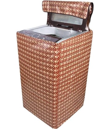 E-Retailer Single PVC Brown Wooden Texture Design Top Load 5KG To 8KG Washing Machine Covers
