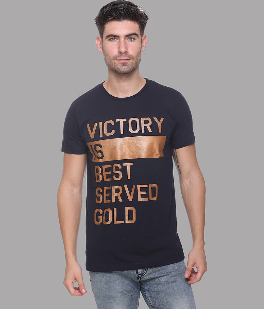 RF RAVES - Blue Cotton Blend Regular Fit Men's T-Shirt ( Pack of 1 )