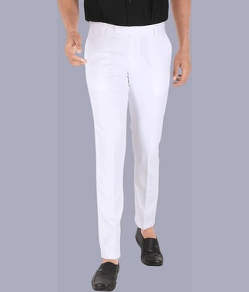 CLARE&CLARA White Regular Formal Trouser ( Pack of 1 )