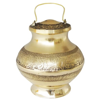 Brass Gangajali No. 5 – Holy Water Kalash for Abhishek, Height : 5.6 Inch (ZMAS200 P)