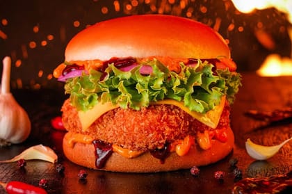 Korean Spicy Paneer Burger
