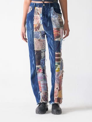 FRAGMENTED ONE OF ONE STRAIGHT JEANS-30