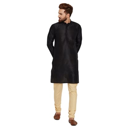 Men Beige Solid Dupion Silk Pyjamas-Onesize