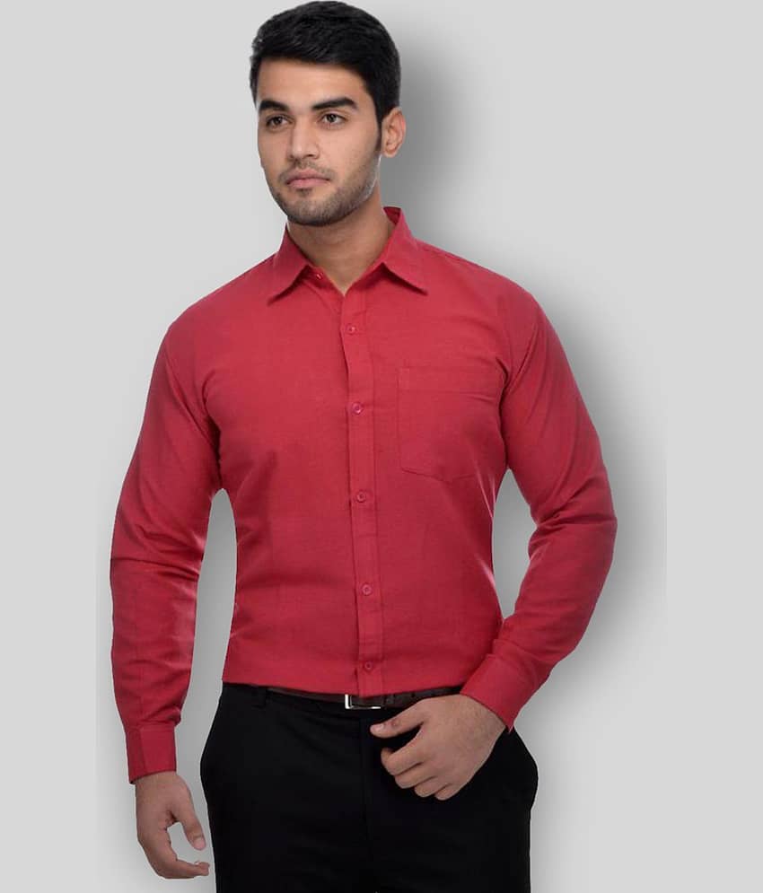 DESHBANDHU DBK - Red Cotton Regular Fit Men's Formal Shirt (Pack of 1)