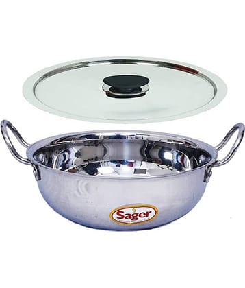 SAGER Heavy Gauge Deep Kadhai 2500 mL