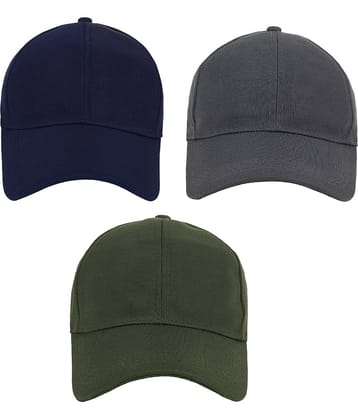 Zacharias - Multi Color Cotton Blend Men's Cap ( Pack of 3 )