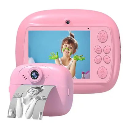 Instant Print Camera for Kids - 1080P HD, 5MP (Approx) | Supporte SD Card, Bluetooth, | 1 Rolls Print Paper Includes | Best Gift for Boys and Girls | Camera for Kids 4-12 years | Instant Print Camera for Kids With Printer (Multicolour)