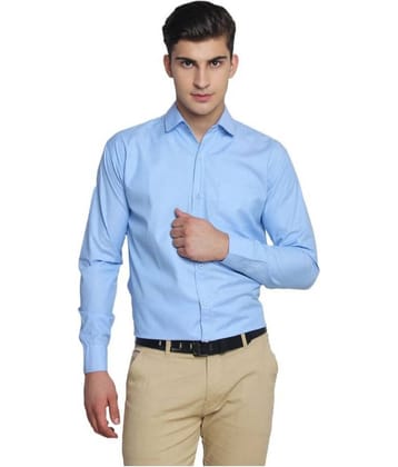 Makhanchor - Blue Cotton Slim Fit Men's Formal Shirt (Pack of 1)