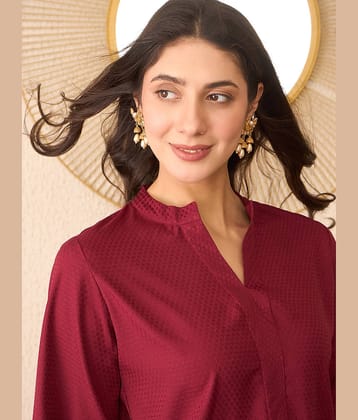 Vaamsi Women's Silk Regular Top ( Maroon )