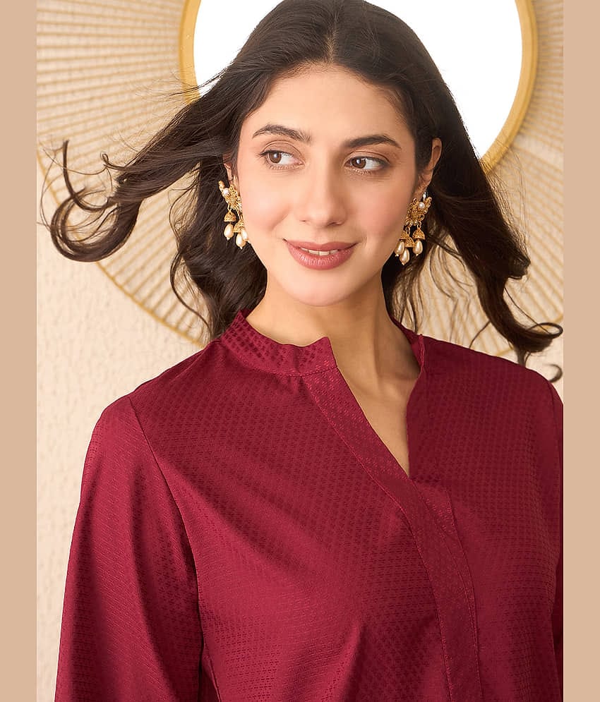 Vaamsi Women's Silk Regular Top ( Maroon )