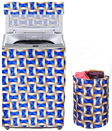 E-Retailer Set of 2 Polyester Blue Washing Machine Cover for Universal 8 kg Top Load
