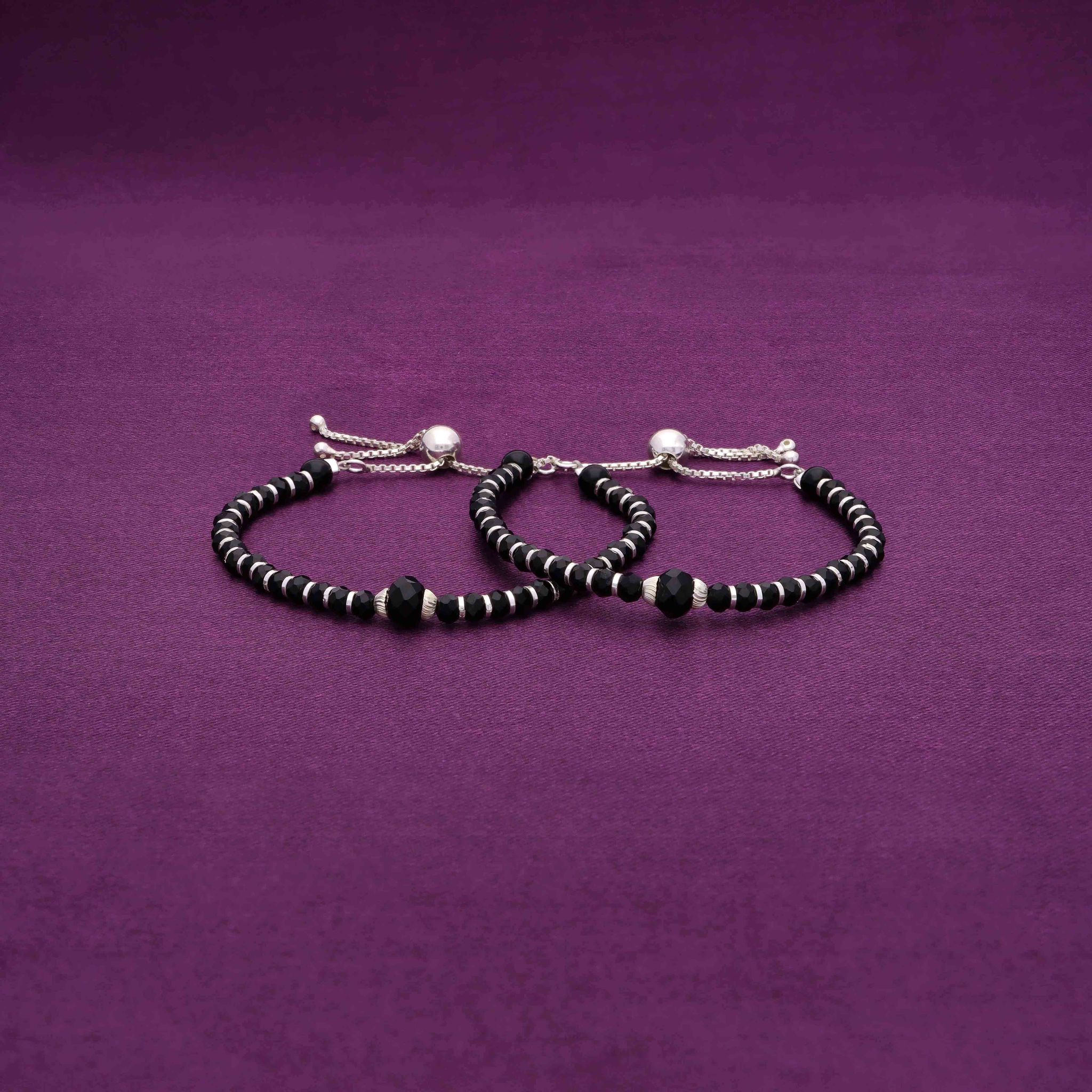 Grunge in Silvery Children Black Nazaria Bracelet-None / Silver