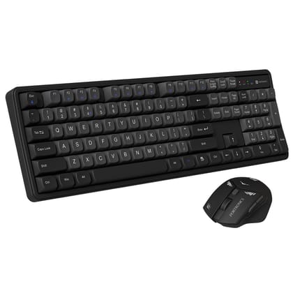 Portronics Key9 Combo Wireless Keyboard and Mouse Set with Ergonomic Mouse, Multimedia Function Hotkeys, USB Receiver, Adjustable DPI, Long Key Life & Click Life for PC & Laptop (Grey)