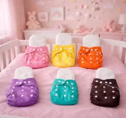 Pack of 6 Reusable Diaper Set with 6 Inserts