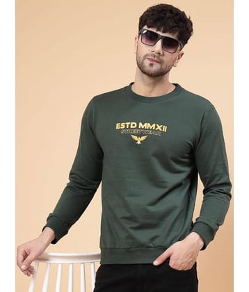 Rigo Fleece Round Neck Men's Sweatshirt - Green ( Pack of 1 )
