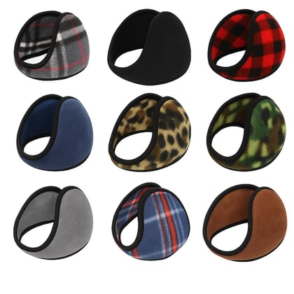 KARTHI7OCT STORE Winter Ear Muffs (Pack of 3) � Multi_Design Earmuffs for Men, Women & Girls � Adjustable Behind the Head Ear Warmers for Outdoor, Snow, Travel � Color/Design as per Availability