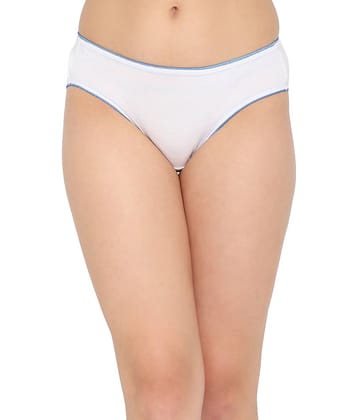 Clovia Cotton Solid Women's Thongs ( White )