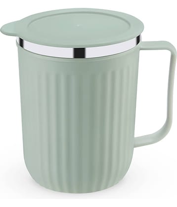Trueware Frost outer plastic Steel Coffee Mug 400 mL ( Pack of 1 )