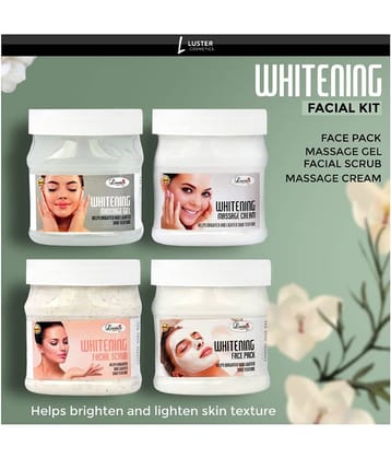 Luster Whitening Facial Kit | Facial Scrub , Cream , Skin Gel & Face Pack- Facial Kit 500 mL Pack of 4