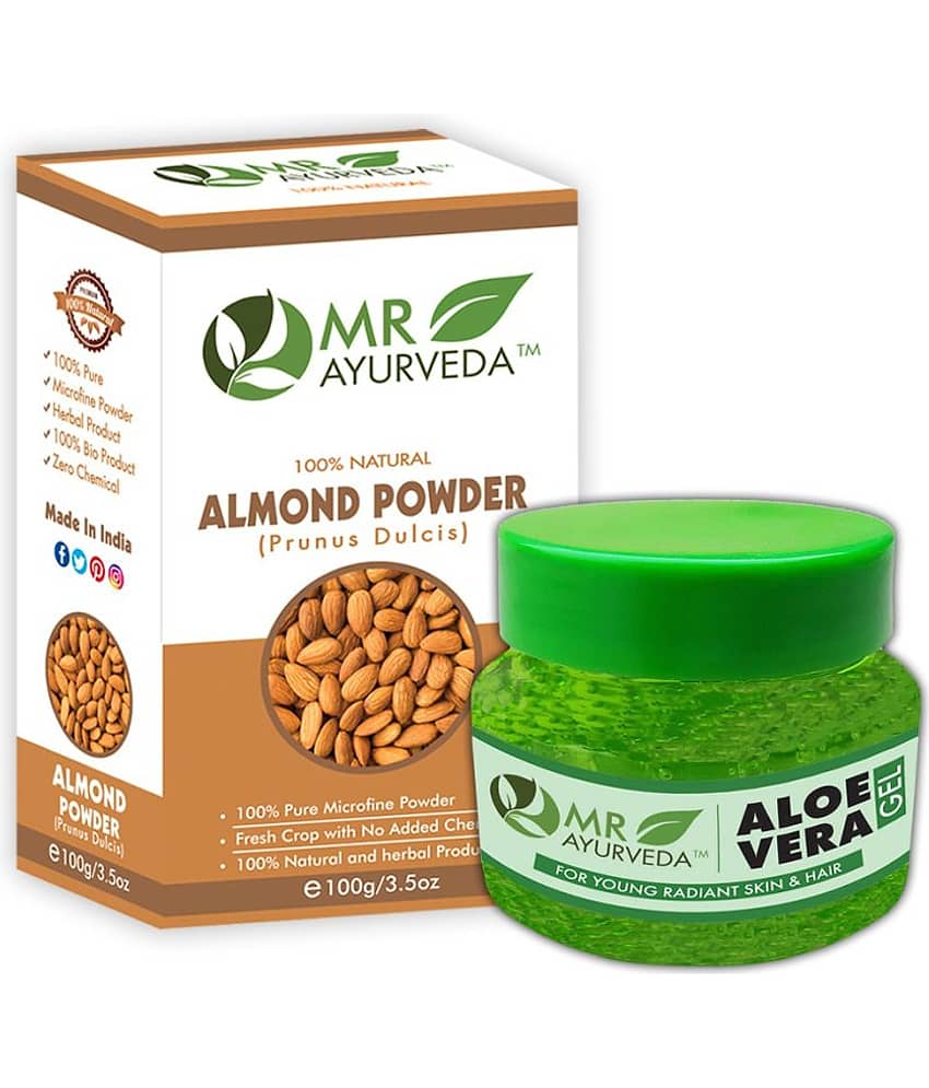 MR Ayurveda Aloe Vera Gel & Almond Powder Hair Scalp Treatment 200 g Pack of 2