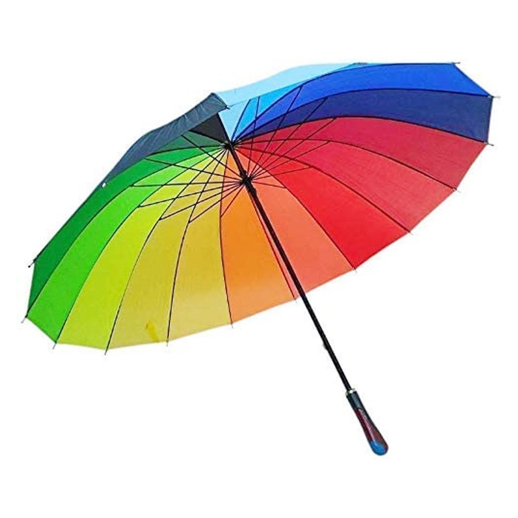 Colorful Rainbow Umbrella (Jumbo) For Sun and Rain Protection