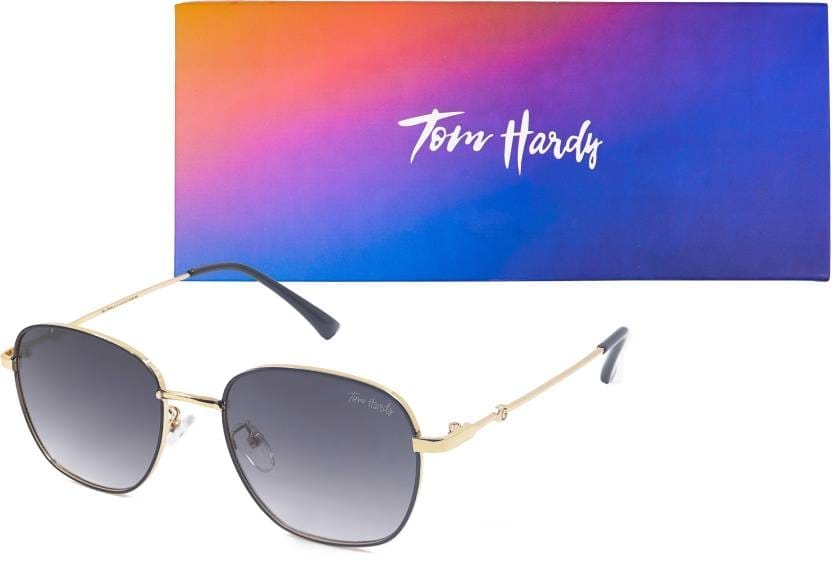 Polarized, Gradient, UV Protection, Riding Glasses Retro Square, Round Sunglasses (54)  (For Men & Women, Black, Clear)