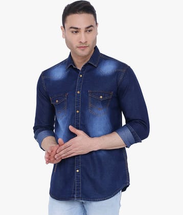 Kuons Avenue - Blue Denim Regular Fit Men's Casual Shirt ( Pack of 1 )