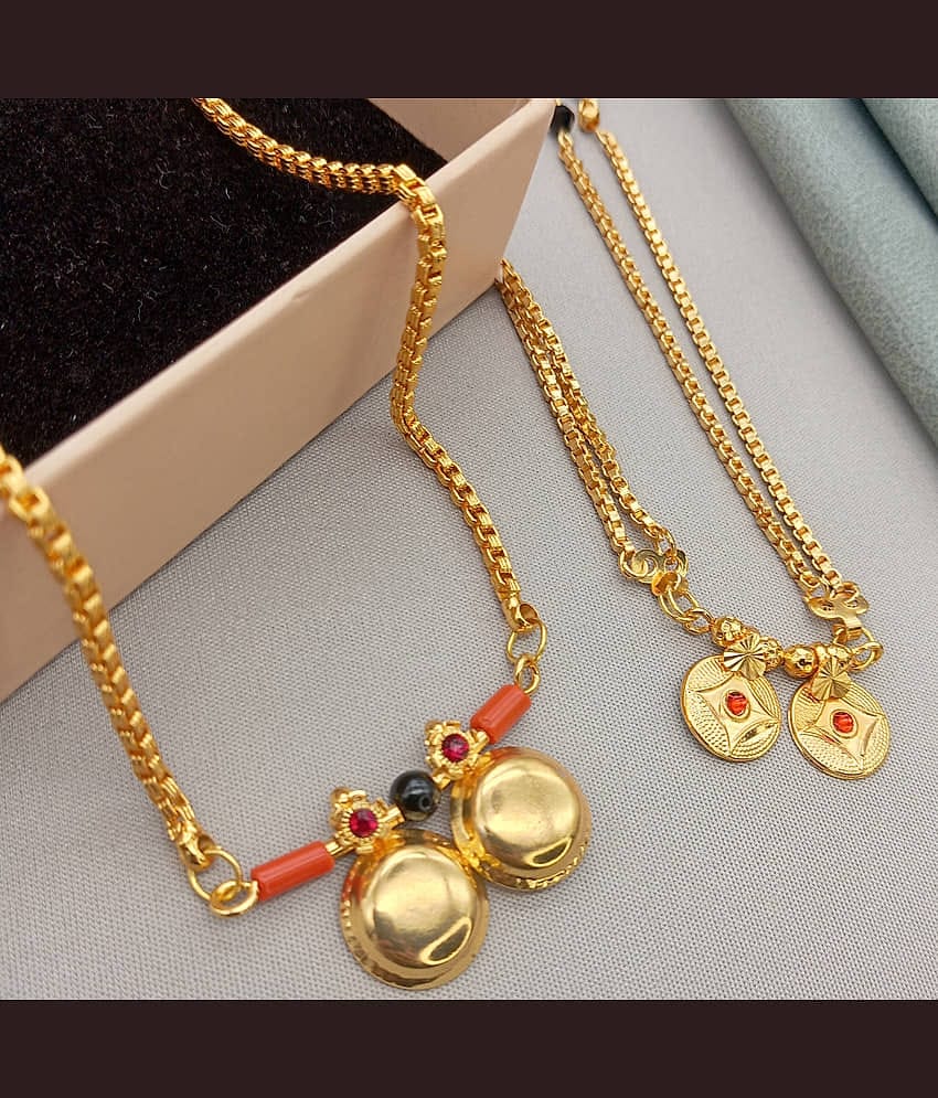 SHANKHRAJ MA LL Golden Mangalsutra ( Pack of 2 )