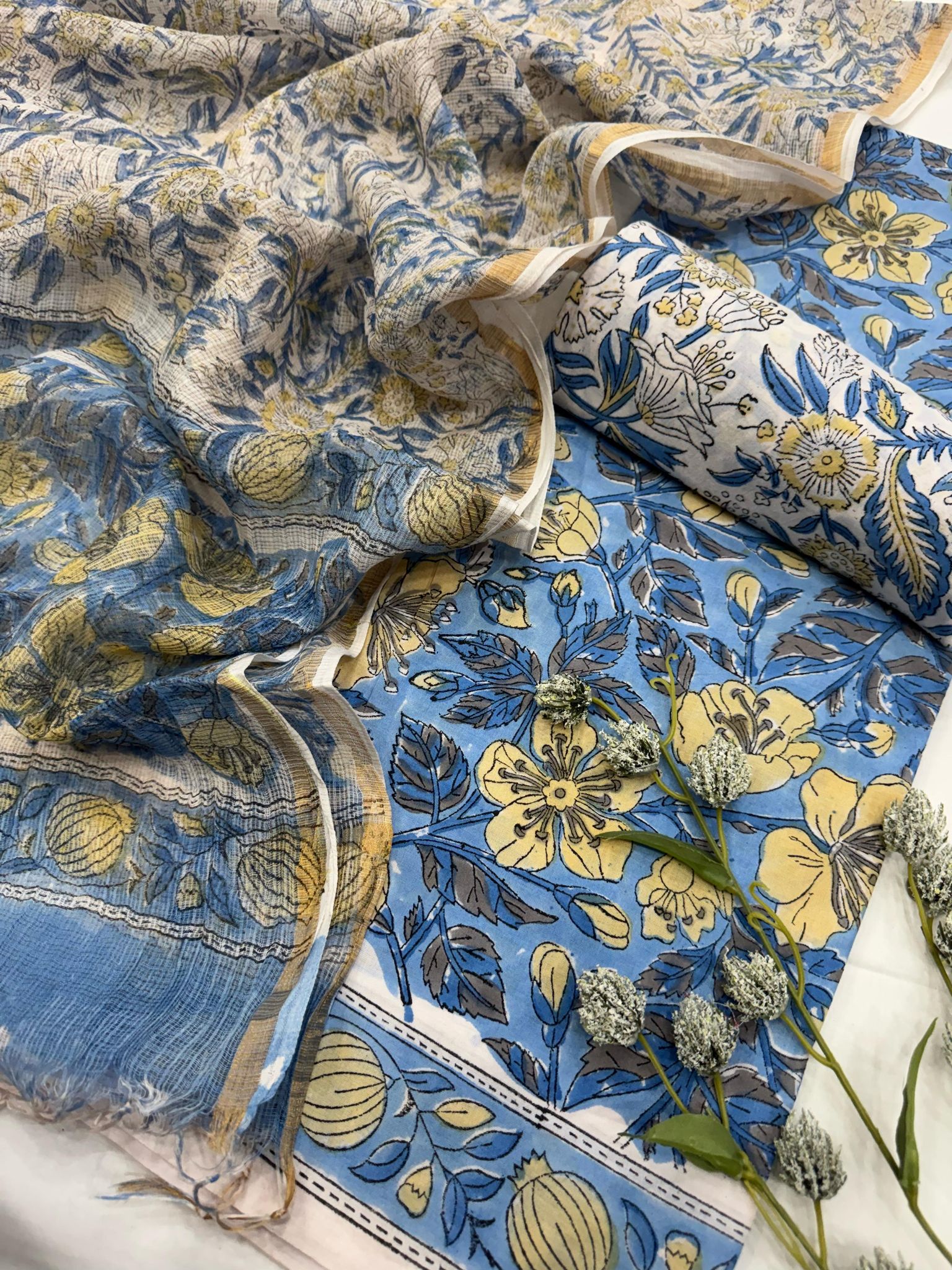 Beautiful Cotton Suit With Kota Doriya Dupatta