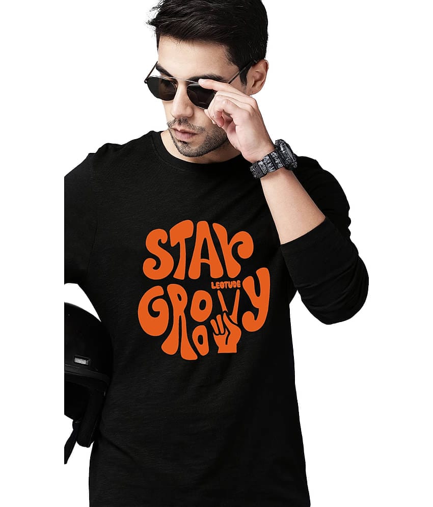 Leotude Pack of 1 Cotton Blend Regular Fit Men's T-Shirt ( Black )
