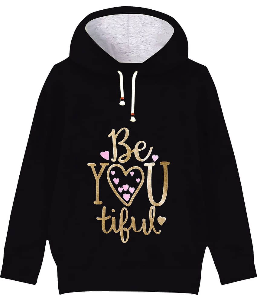 Kuchipoo Winterwear Girls Hoodies - (KUC-HOD-125; Black; 9-10 Years)