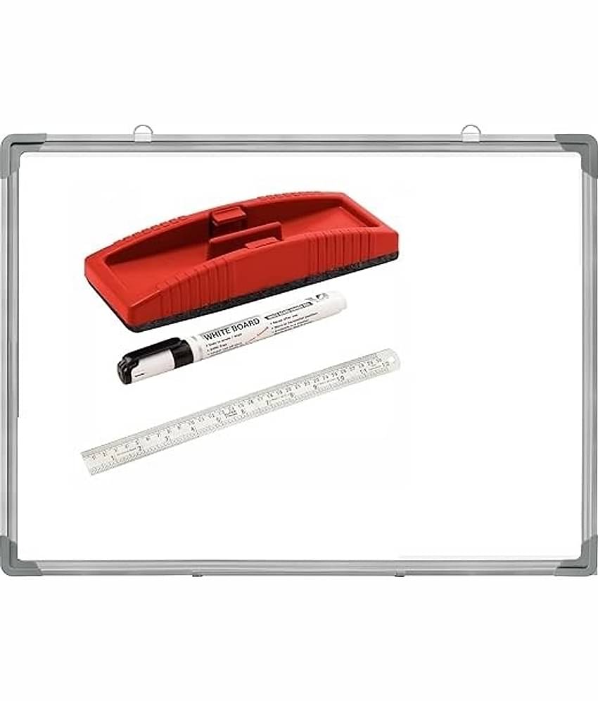 Eclet Non Magnetic 1.5 x 2 feet Double Sided White Board and Chalk Board Front Side whiteboard Marker Surface and Back Side Chalkboard Surface