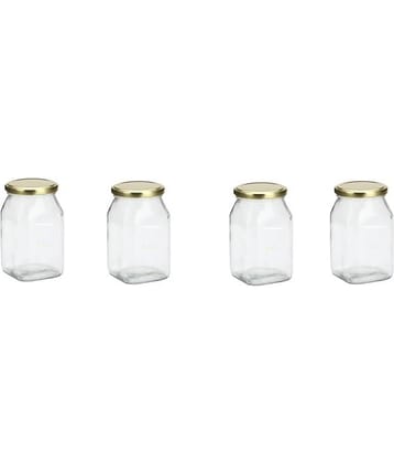 Somil Glass Container Glass Transparent Utility Container ( Set of 4 )