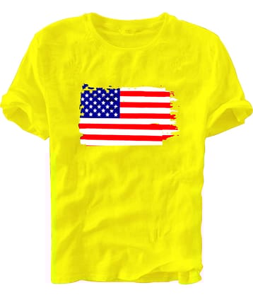 fashion and youth Pack of 1 Cotton Blend Relaxed Fit Men's T-Shirt ( Yellow )