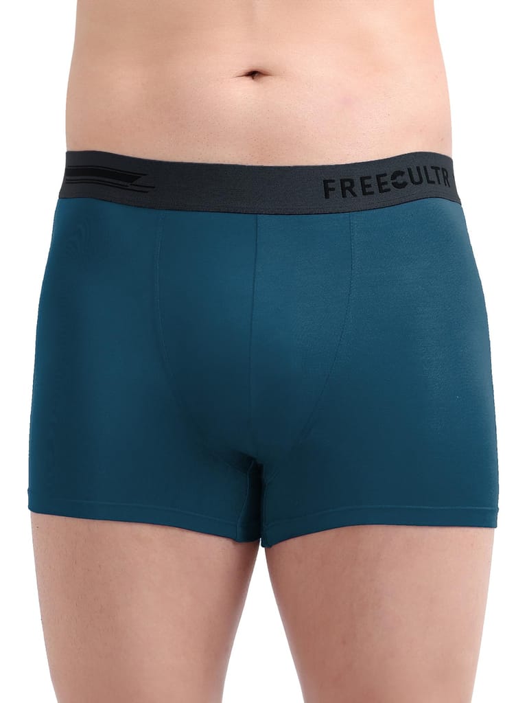 FREECULTR Men's Underwear Anti Bacterial Micromodal Airsoft Trunk - Non Itch No Chaffing Sweat Proof - Pack of 1-Midnight Blue