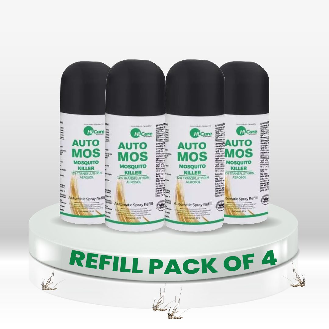 HiCare AutoMos Refill Mosquito Vaporiser - Pack of 4  365 Days