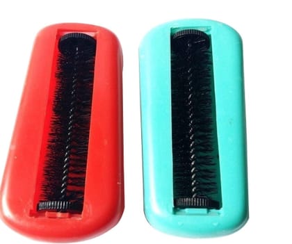 BREEPREE Magic Cleaning Roller Brush for Bedsheet, Sofa, Carpet (Assorted Colours) Pack of 2, Plastic