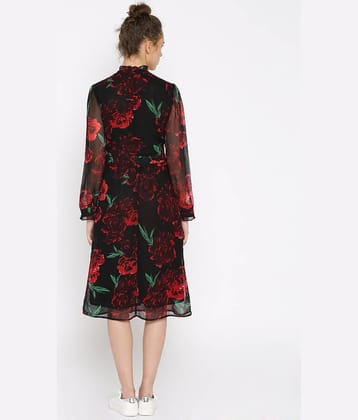 Rare Women Polyester Printed A-line Dress ( Multicolor )