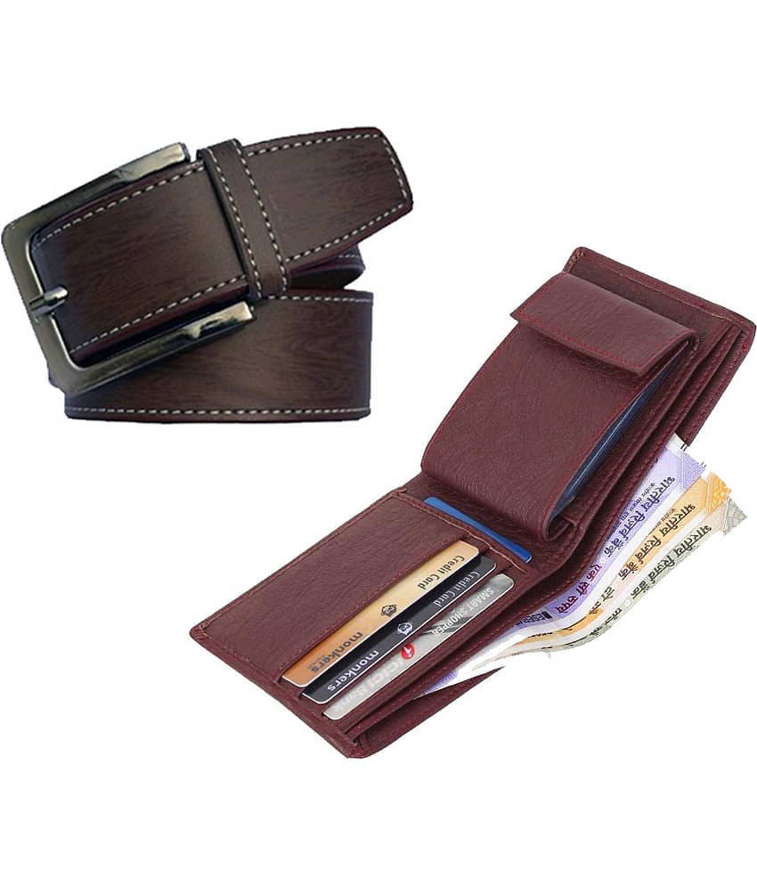 Kastner - Multicolor PU Men's Belts Wallets Set ( Pack of 2 )