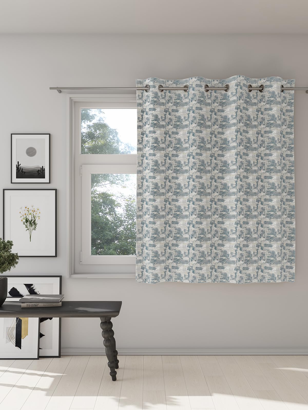 DDECOR - 100% PolyesterDigital Print PatternWindow 5 Ft|135 CM X 160 CM| - Blue