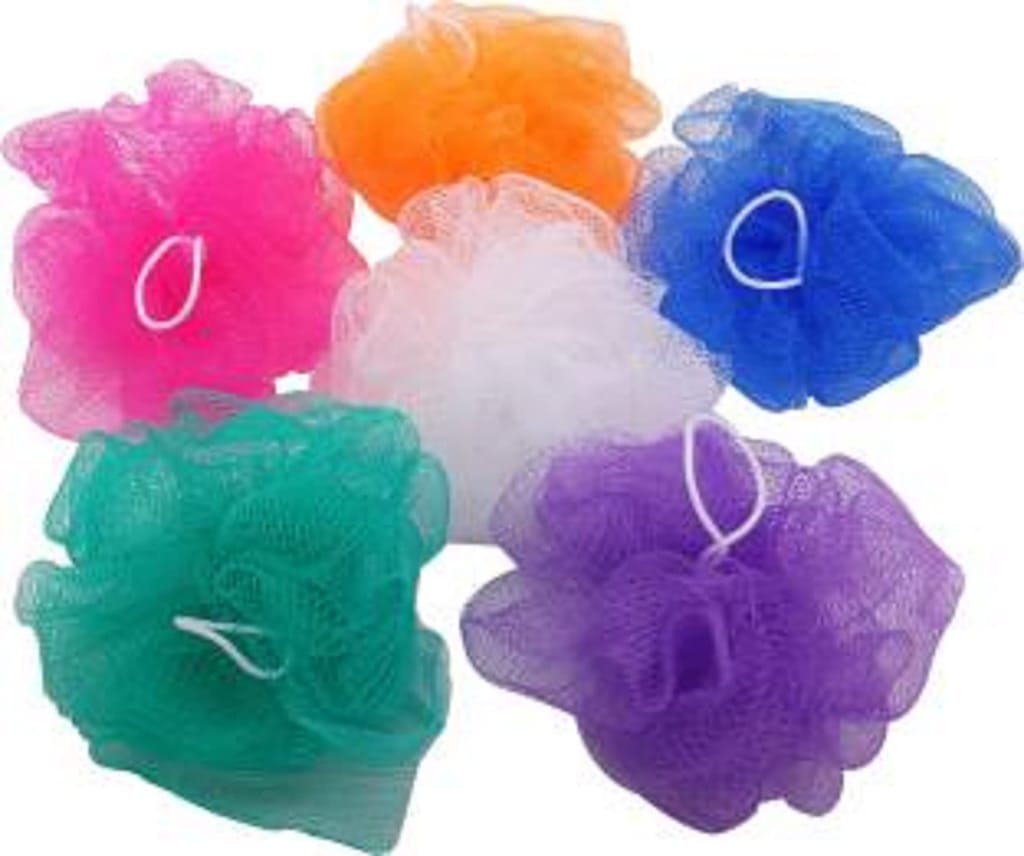 Elecsera Large Bath Loofah Sponge Scrubber Exfoliator for High Lather Cleansing Pack of 6 - Body Care - Loofah and Other Tools | Buy online on ZillyBuy