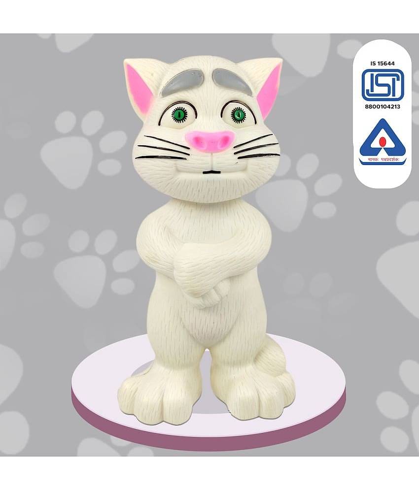 NHR Intelligent Talking Tom Cat, Speaking Robot Cat Repeats What You Say, Touch Recording Rhymes and Songs, Musical Cat Toy for Kids (3+ Years, Color as per availability)