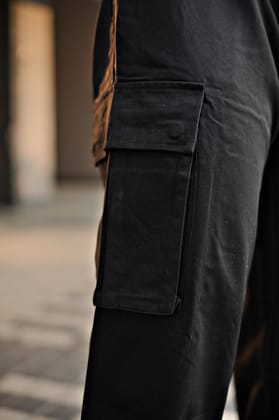 Korean Baggy Streetfit Ice Silk Cargo Joggers-Small (30-32) / Black / Korea Baggy streetfit Ice silk cargo joggers