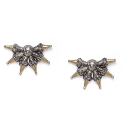 Silver-Toned Contemporary Studs