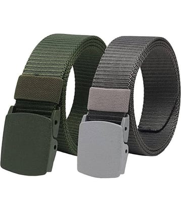 SILKSHOPPING - Multicolor Nylon Men's Casual Belt ( Pack of 2 )