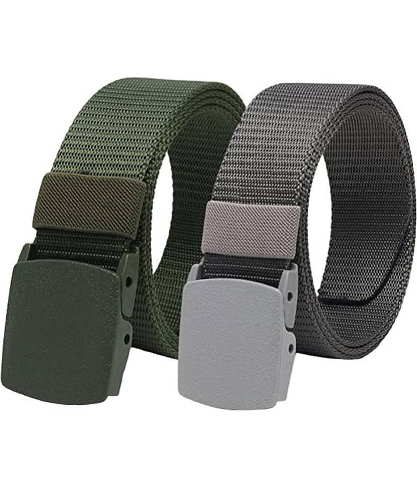 SILKSHOPPING - Multicolor Nylon Men's Casual Belt ( Pack of 2 )